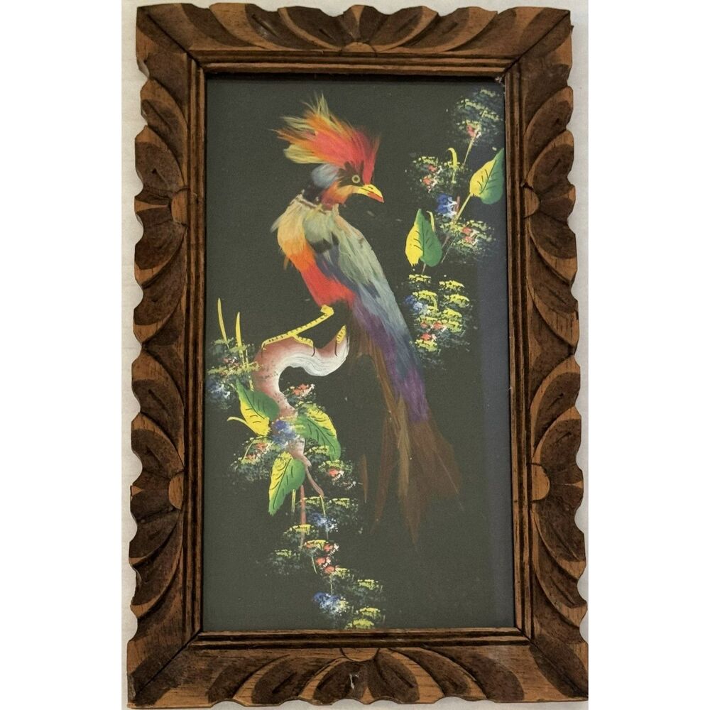 Vintage Mexican Feathercraft Bird Picture